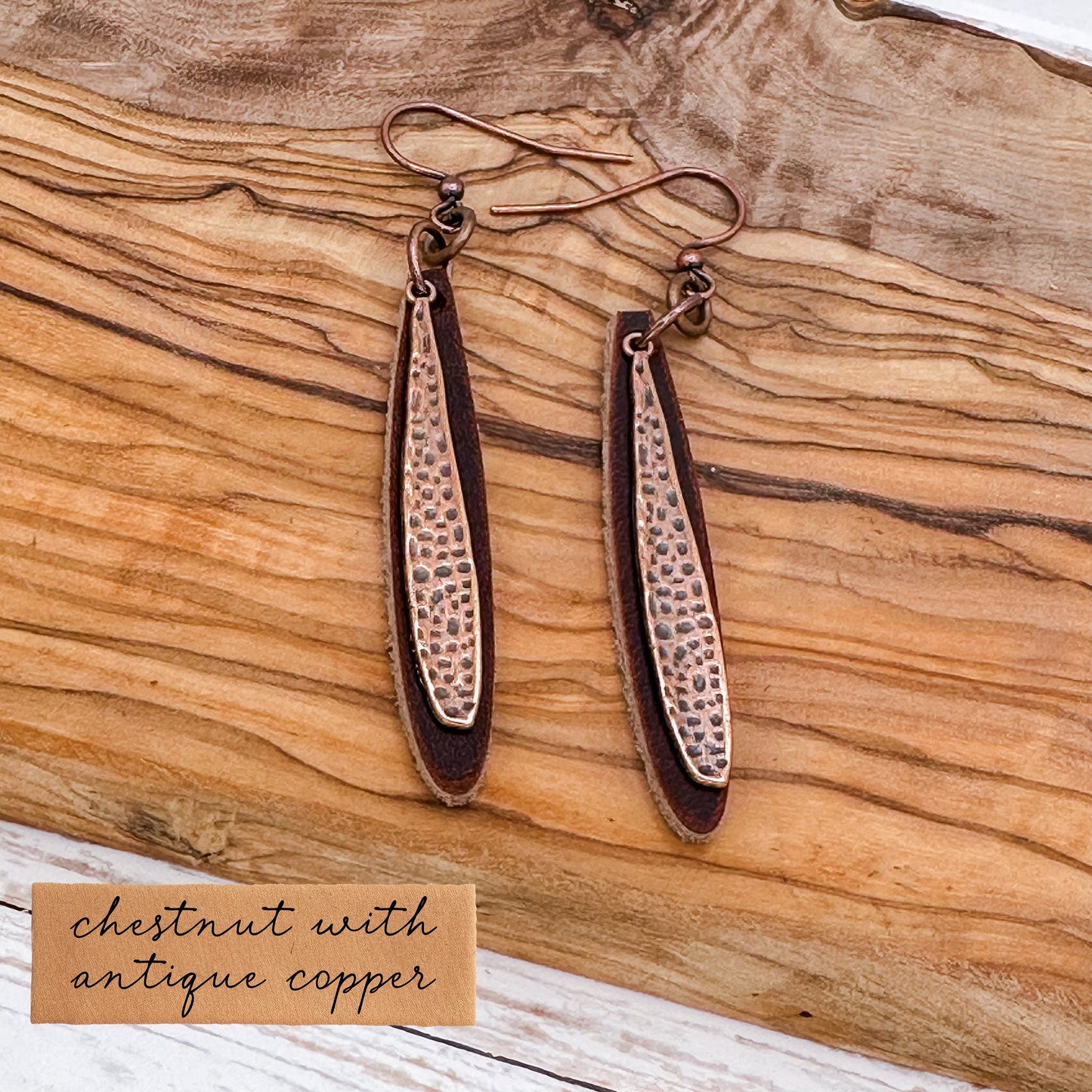 Leather drop earrings, Minimalist earrings, Boho earrings, Leather Leaf Earrings, Leather jewelry for women