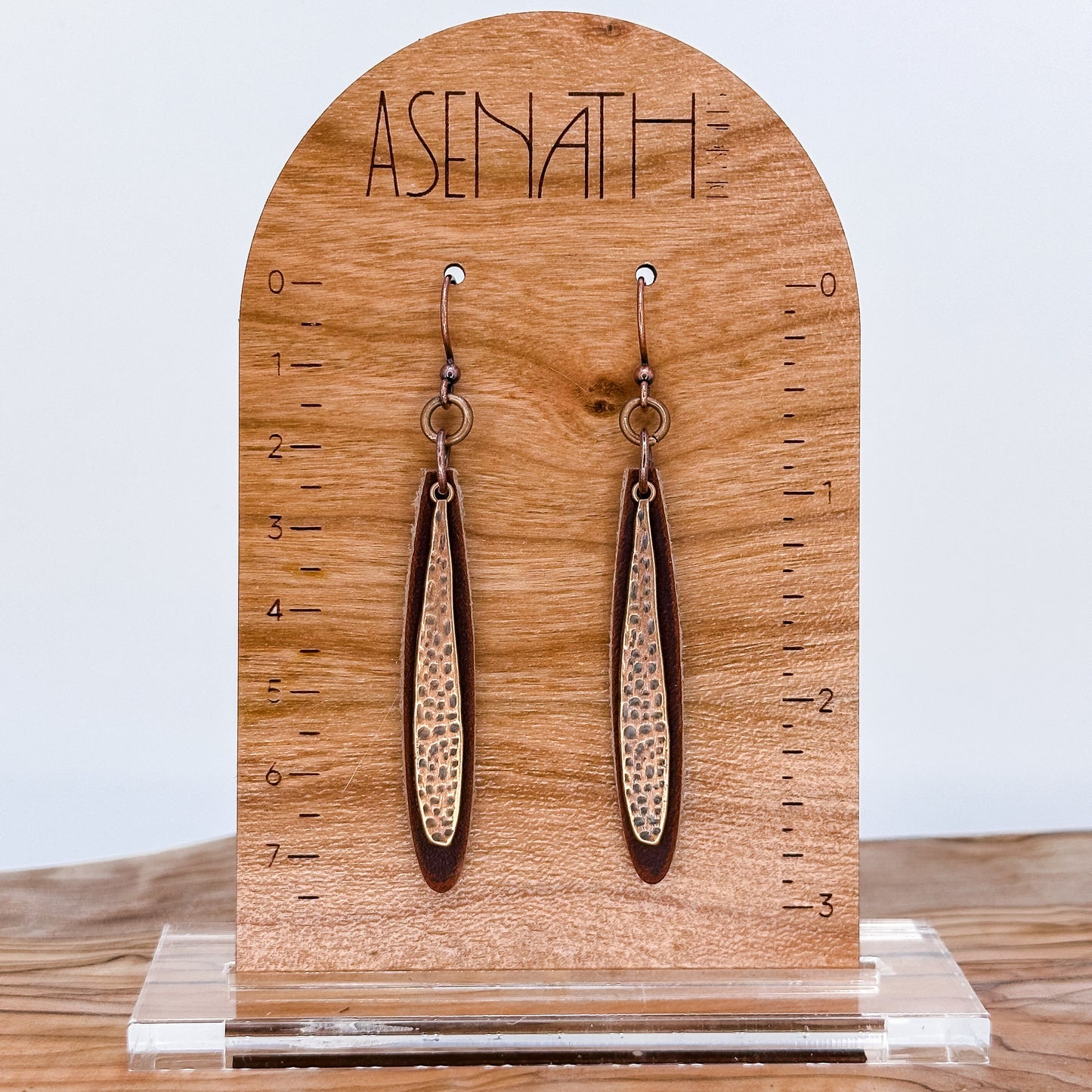 Leather drop earrings, Minimalist earrings, Boho earrings, Leather Leaf Earrings, Leather jewelry for women,