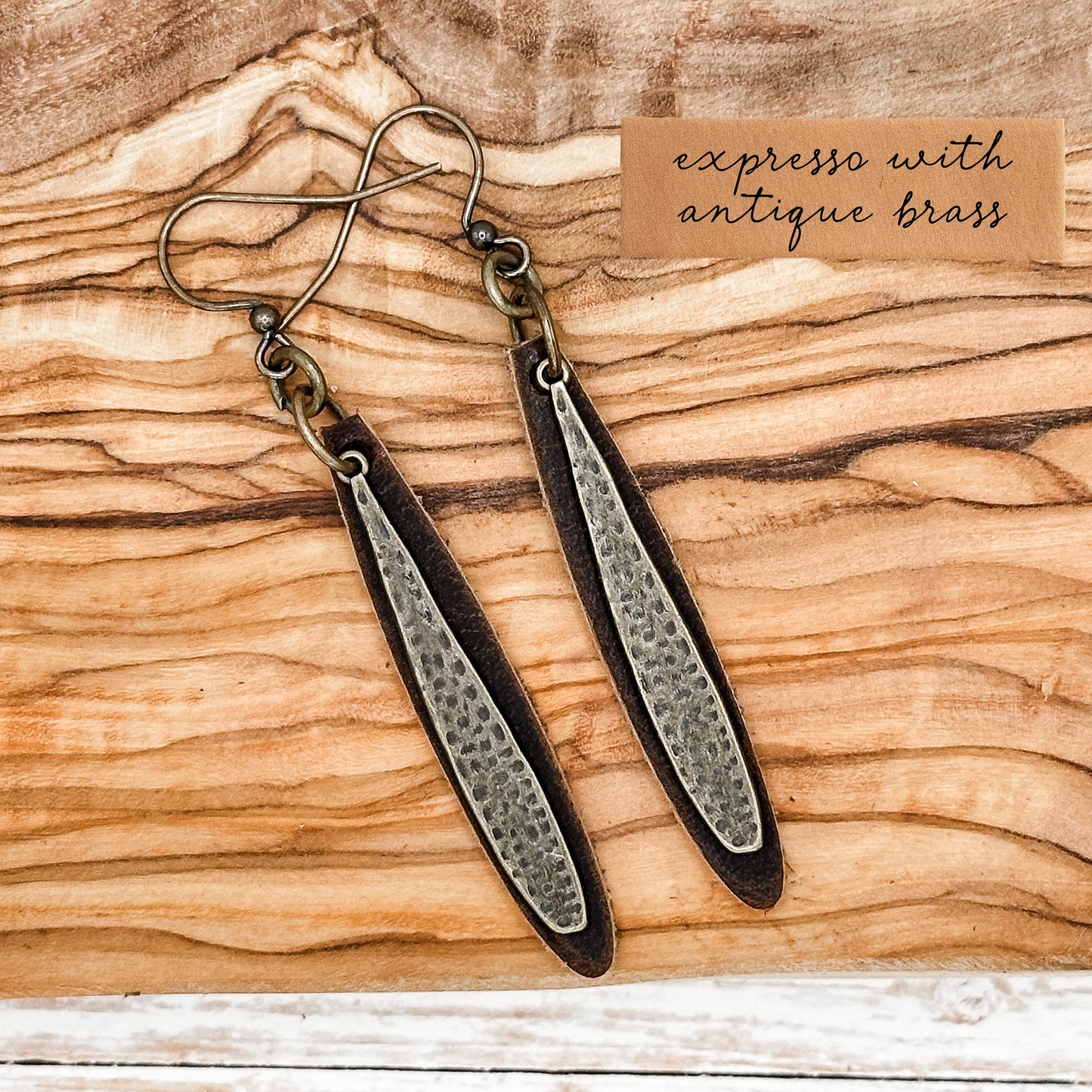 Leather drop earrings, Minimalist earrings, Boho earrings, Leather Leaf Earrings, Leather jewelry for women,