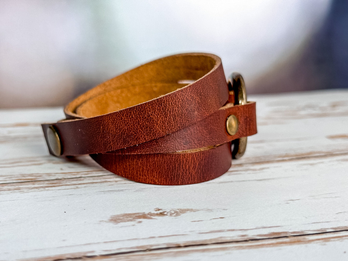Leather Cuff Bracelet Handmade Jewelry Wrap Stacking Modern Boho Cuff