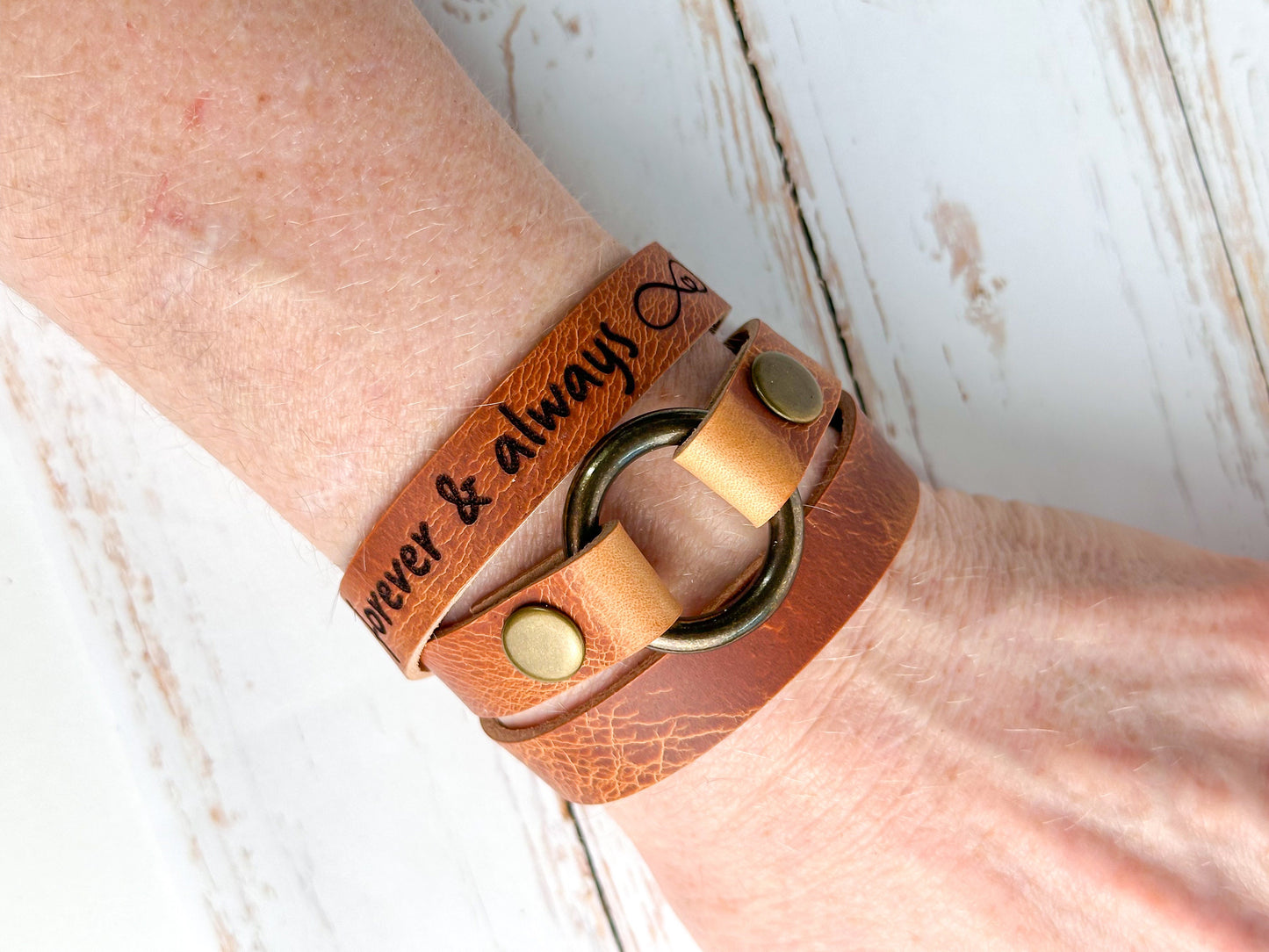 Wedding Ring Leather Bracelet | Handmade Gift | Keepsake Husband Memorial | Wear The Ring Bracelet | Exchangeable Ring | Love Memory Cuff