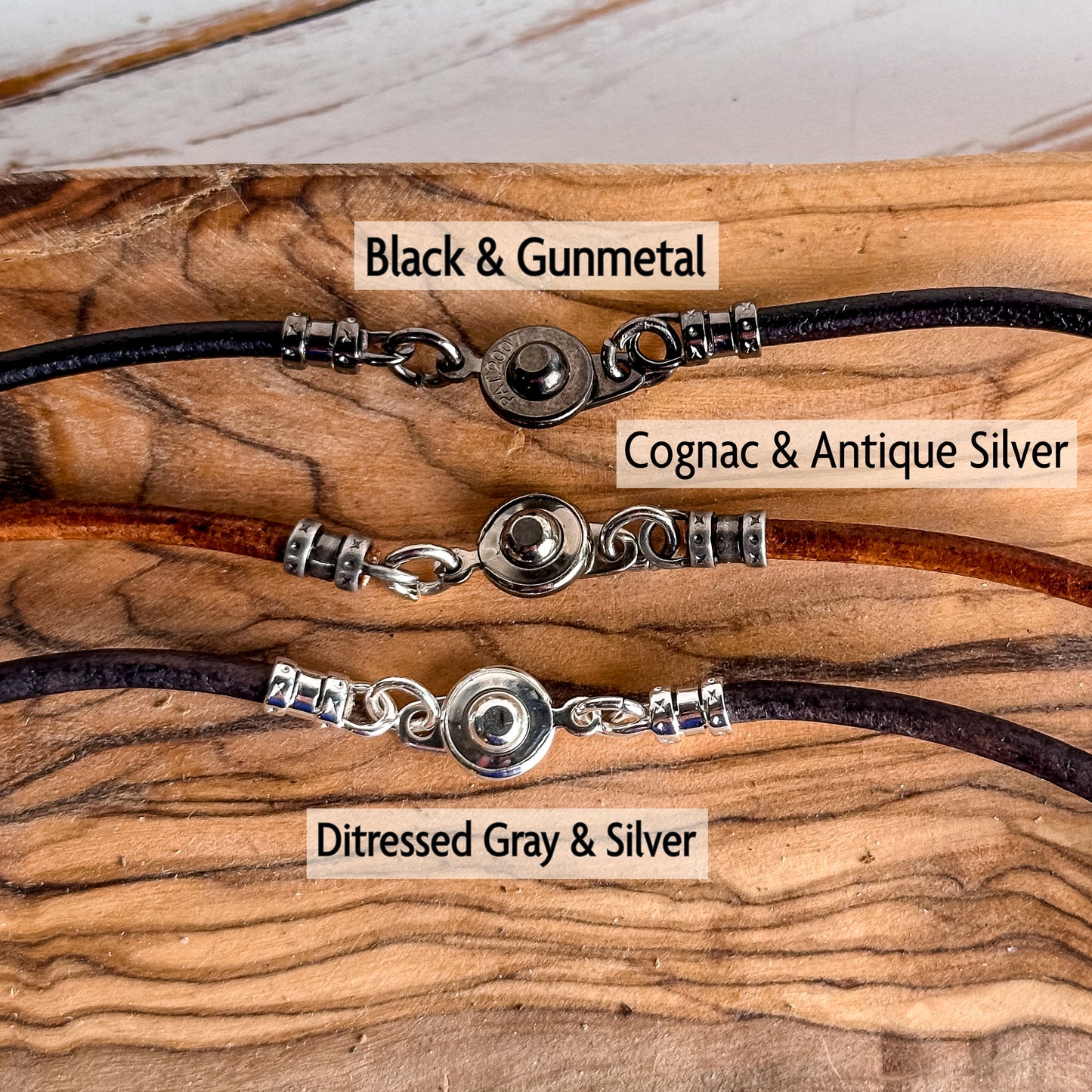 3mm Leather Necklace With Clasp - Custom Leather Cord Necklace With Button Locking Clasp - Stacking Necklace