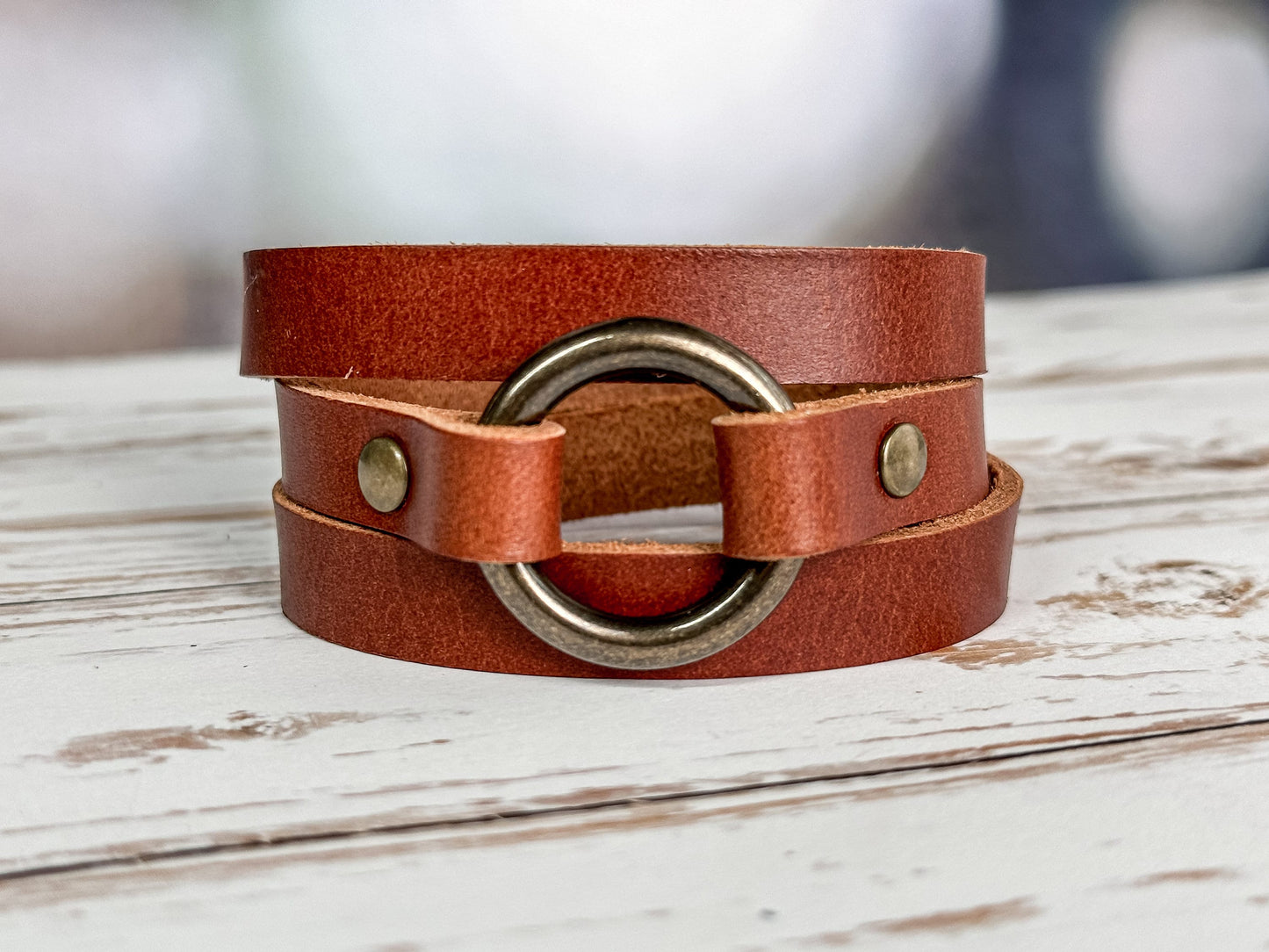 Leather Cuff Bracelet Handmade Jewelry Wrap Stacking Modern Boho Cuff