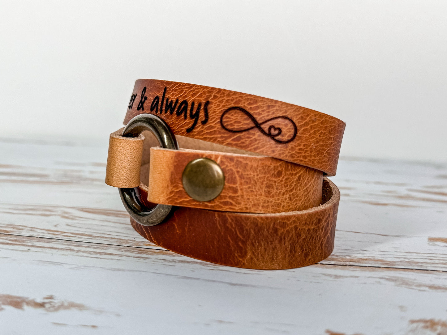 Wedding Ring Leather Bracelet | Handmade Gift | Keepsake Husband Memorial | Wear The Ring Bracelet | Exchangeable Ring | Love Memory Cuff