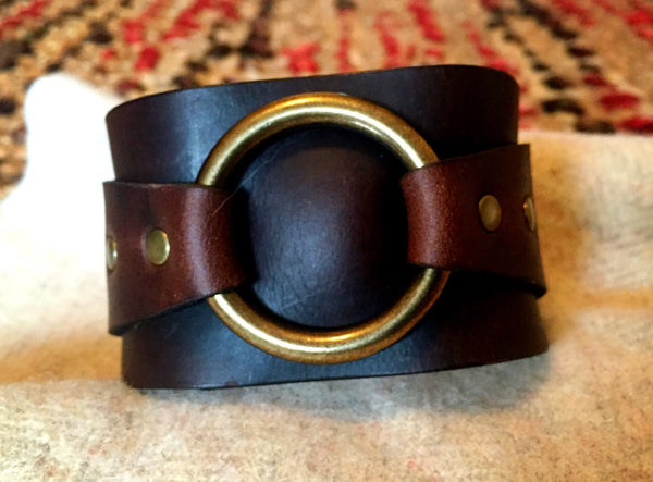 Unisex Leather cuff, Wide leather cuff, Womens leather bracelet, Mens Leather bracelet, Leather jewelry, Anniversary gift