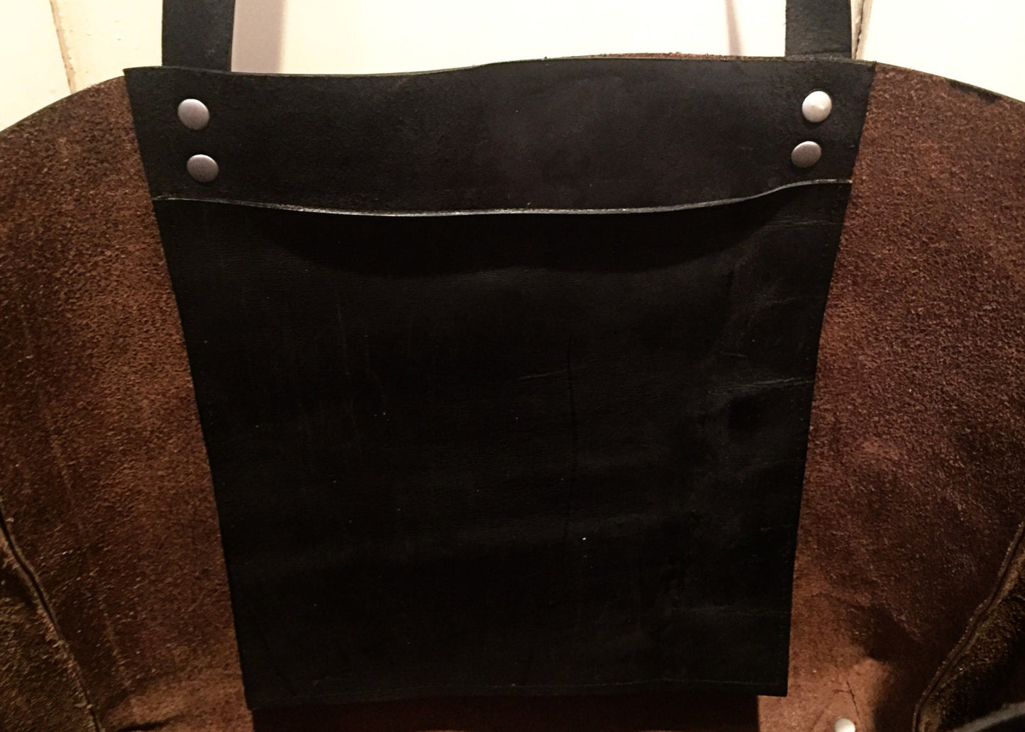 Large Black Horween Leather Tote - Leather Tote, Leather Bag