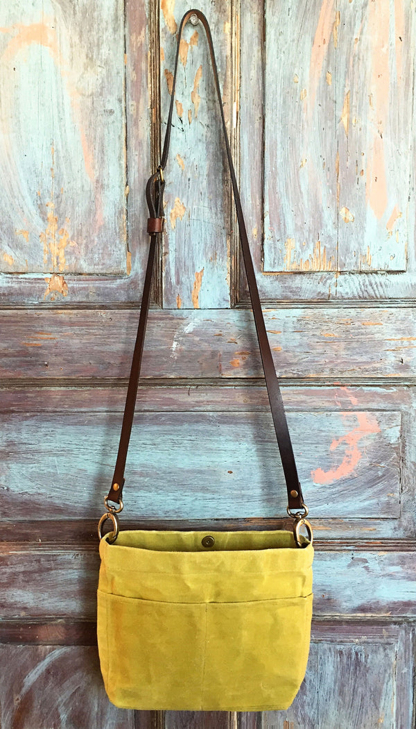 Waxed Canvas Crossbody Bag - Multiple Color Options