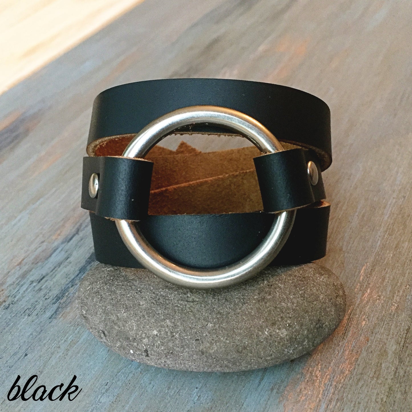 Bold Leather and Brass Bracelet