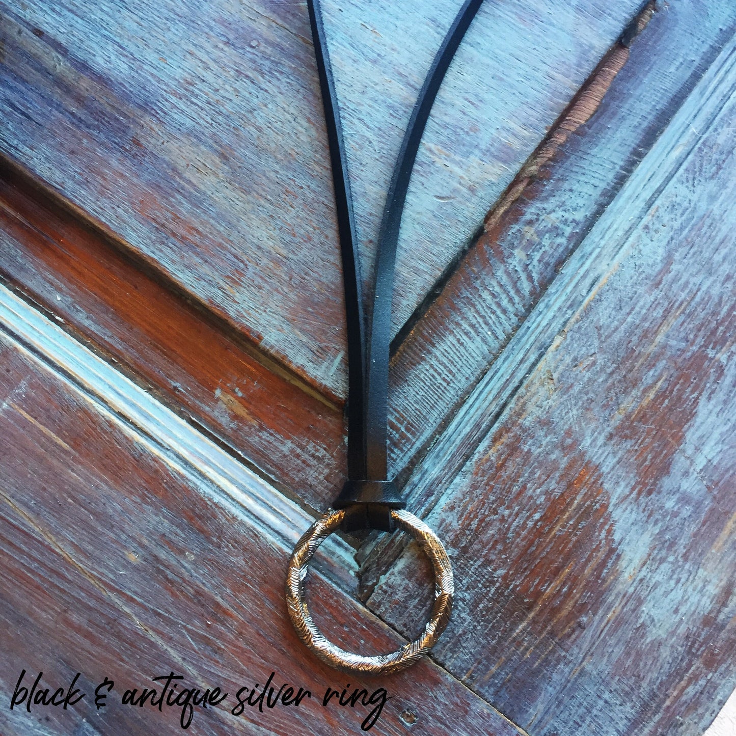 Boho Leather Necklace with Brushed Ring