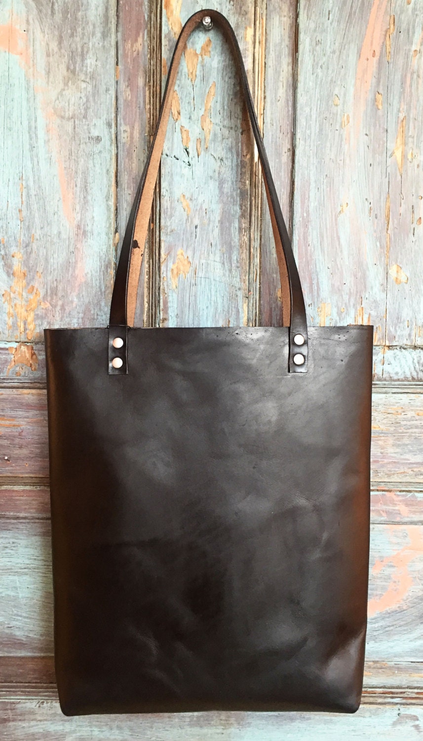 The Essential Black Leather Tote - Large Tote